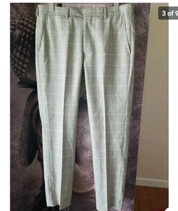 MAUS & HOFFMAN Men's Windowpane Trouser Pants Size 34 Waist: 34 inches‎